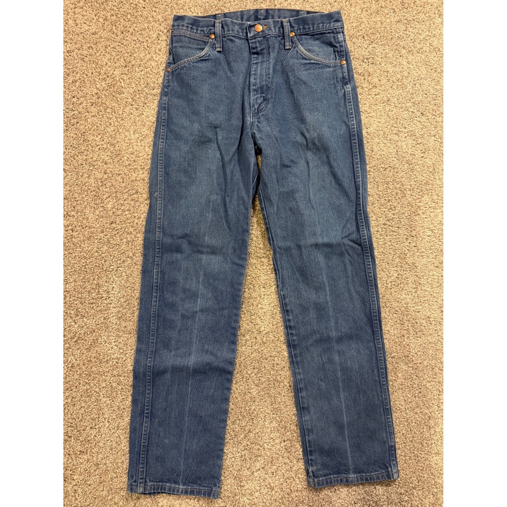 Vintage Wrangler Jeans Men 32X32 Blue Denim Straight Leg Workwear *